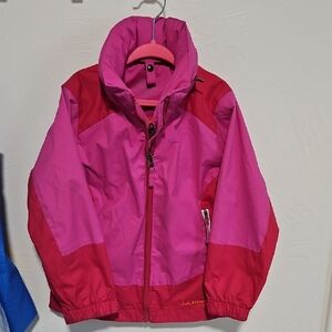 L.L. Bean Kids Vibrant Pink and Red Raincoat